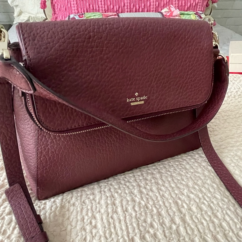 SOLD SOLD. Kate Spade satchel purse. Burgundy color.